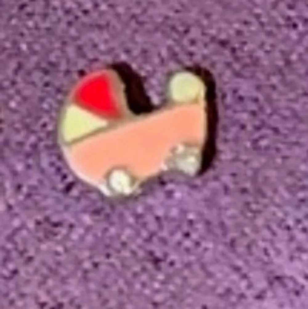 Pink Baby Carriage Enamel Charm For Floating Lockets
